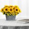Spring Tabletop Decor – Artificial Sunflower Arrangement in Metal Basket with Eucalyptus Leaves & Mini Flowers, Realistic Faux Sunflower Floral Centerpiece for Dining Table, Coffee Table & Farmhouse Home Decor (11")
